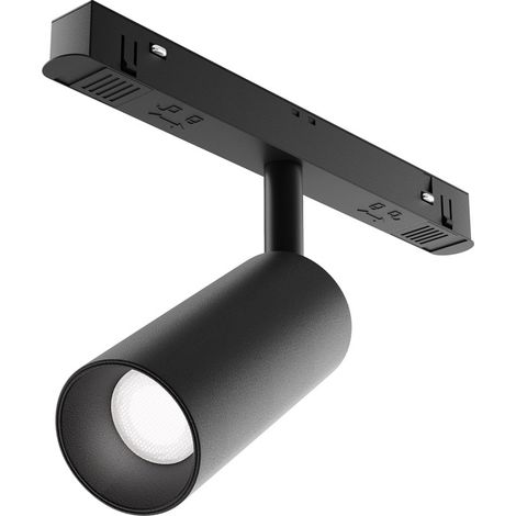 Faretto Per Binario Moderno Focus Led Alluminio Nero 1 Luce 5W Dimmerabile (1/2)