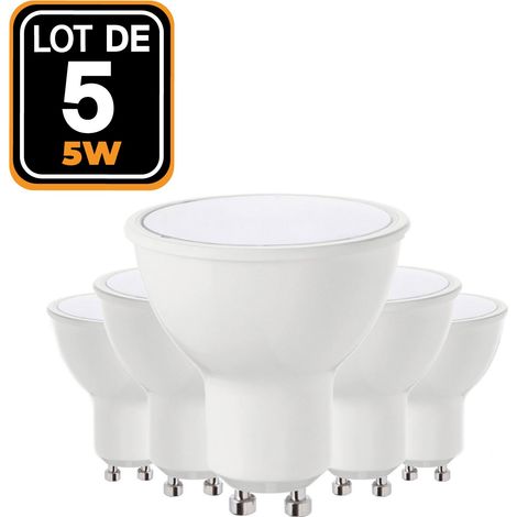 Europalamp – Ampoule LED GU10 5W 4500K – Haute luminosité 400 Lm – Angle de 110° – Durée de vie 25 000 heures – Économie d'énergie jusqu'à 85%