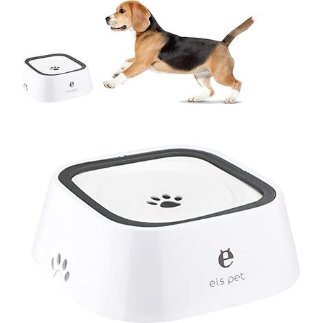 Wassernapf für Haustiere, Spritzschutz-Wasserspender, Tropfwasserspender für Hunde und Katzen (Grau)