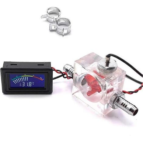 Thermomètre LED à 3 voies avec débitmètre, indicateur de température rouge pour radiateur d'ordinateur et refroidisseur de liquide de refroidissement. (1/5)