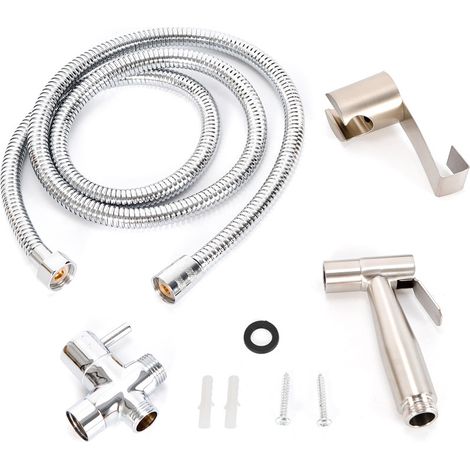 Messing Hand Dusche Bidet-Sprayer Sprühkopf Toilette Duschkopf Hand Toilette Duschkopf Kit Edelstahl 1 x Stecker (1/5)