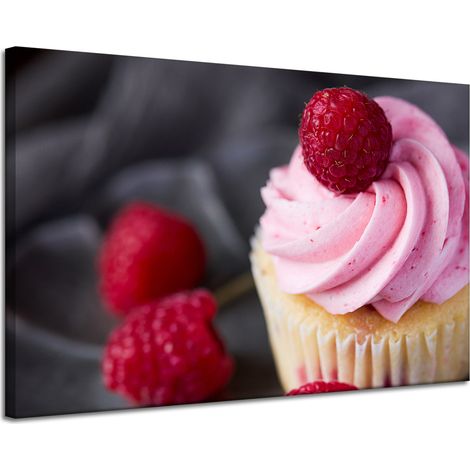 Leinwanddruck „Küche Himbeer-Cupcake“ 120x80