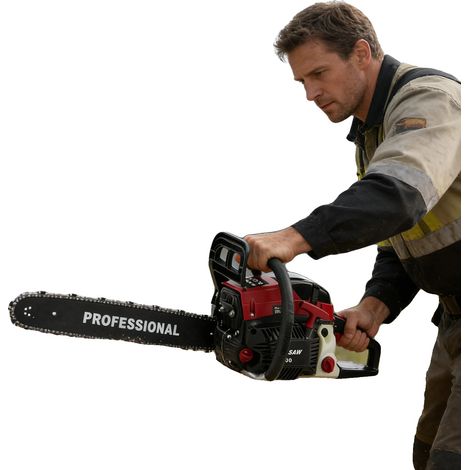 Tronçonneuse à essence, 58cc, Puissance : 2,4kw, Longueur de chaîne : 50cm / 20 pouces, Dimensions globales : 912429cm, Capacité du réservoir de carburant : 550ml (1/5)