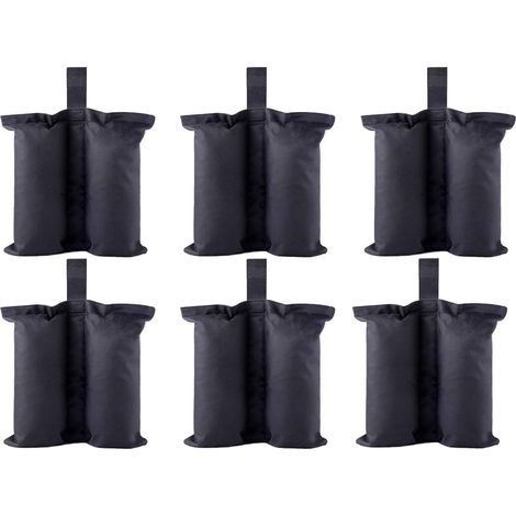 Premium Heavy Duty Instant Shelter Weight Bags - Sacco di sabbia per gambe di tende, baldacchino pop-up, sacco per piedi con peso (taglia M - 6, nero)