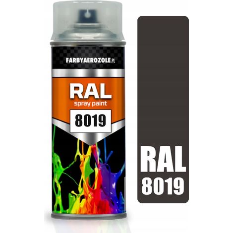 Barniz acrílico en spray RAL 8019 gris marrón brillante 400 ml (1/2)