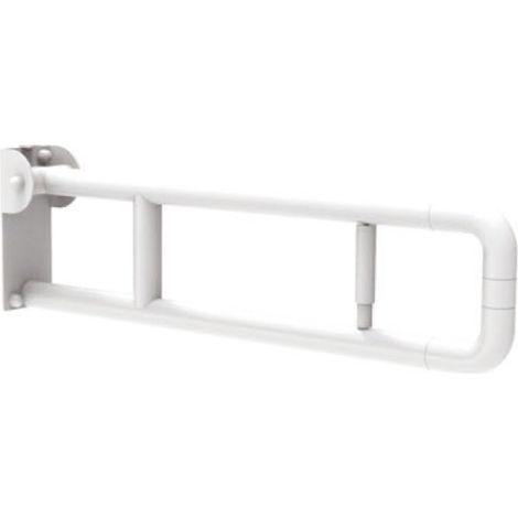 Barra maniglione ribaltabile con porta rotolo per persone di terza et〠e disabili cm 70 alluminio nylon bianco (1/3)