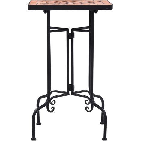 vidaXL Tavolino di Servizio con Mosaico Terracotta in Ceramica
