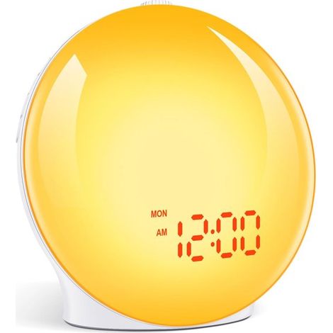Reloj despertador con luz, 7 sonidos naturales y radio FM, reloj despertador con función de repetición de alarma [Clase energética E] (1/5)