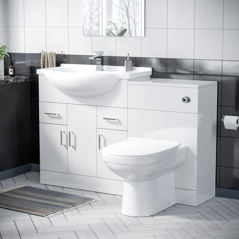 Dyon 750mm Floor Standing  White Cabinet, WC Unit & BTW Toilet (1/5)
