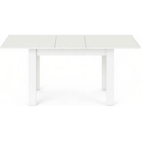 Table à manger extensible blanche 180 x 80 x 75 cm en MDF et acier MODENUIT (1/5)