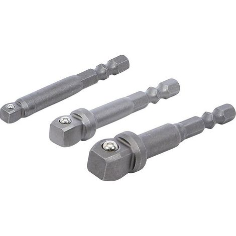Jeu d Adaptateurs à Bascule de Perceuse 6,3 mm (1/4) - 3 pcs - Compatibilité et Praticité, Acier - D-Work