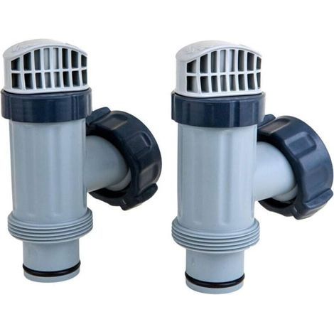 Lot de 2 valves à piston pour pompe de piscine – Diamètre 3,8 cm – Raccords filetés 6,3 cm – Compatible avec pompes (1/4)