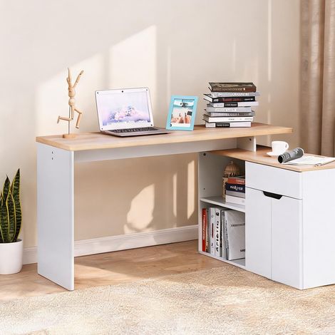 Bureau blanc en bois 140 x 117 x 76 cm (1/5)