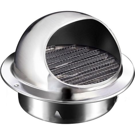 Couvercle de ventilation de sécheuse, ventilation ronde, pare-pluie en acier inoxydable, 16 cm. (1/5)