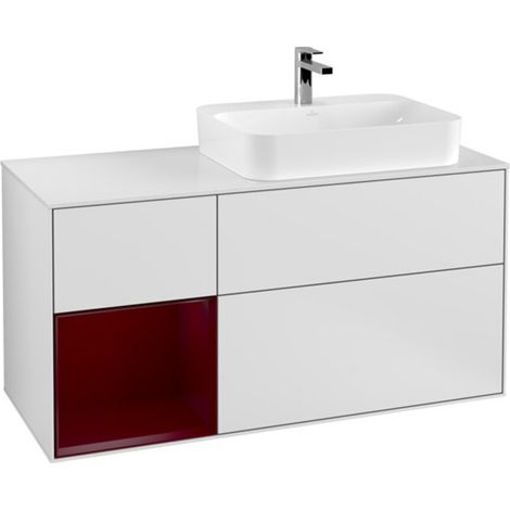 V&B Waschtischunterschrank Wandbeleuchtung Finion 120cm, Pl wh. m, Reg li Peo, wh. m Lac (1/2)
