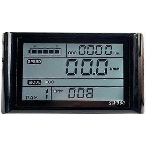 Contrôleur d'écran LCD pour vélo électrique Compteur de vitesse avec prise étanche Compatible 24-72 V (1/5)