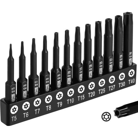Bit Set Torx S2 Stahl 12teilig T Profil Bohrung 50mm(T5-T40) (1/5)
