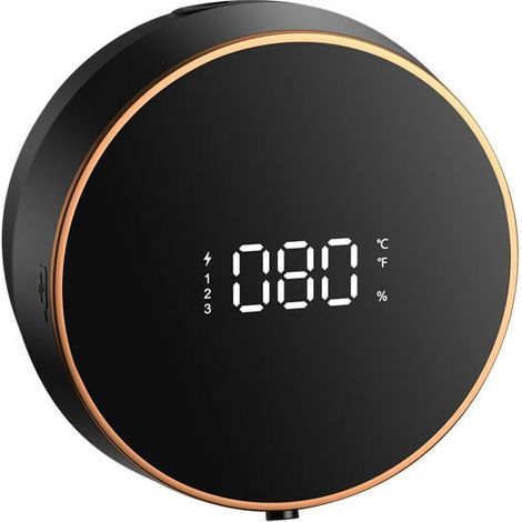 Dispensador automático de jabón, 3 niveles ajustables, dispensador de jabón de pared, dispensador eléctrico de jabón en espuma para baño, cocina, oficina, escuela (negro) (1/4)