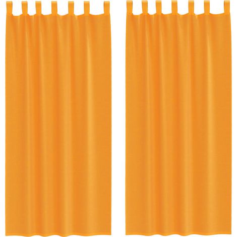 Maison Exclusive - Voile Vorhänge mit Schlaufen 2 Stk. Orange 140