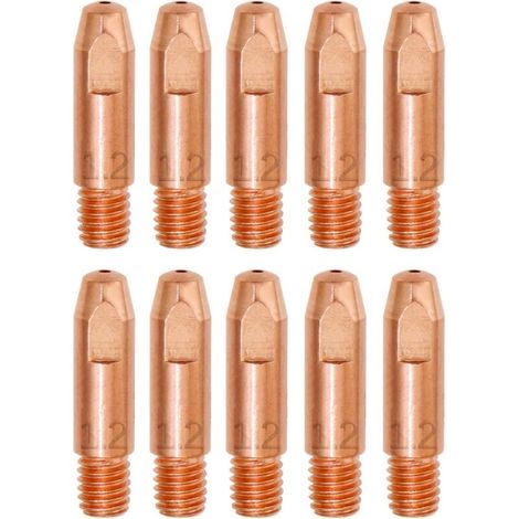 10PCS MB 24KD Welding Accessories 1.2MM Wear Parts Contact Tip MIG Welding Nozzles 0.0472" Welding Torch Contact Tip M6x27mm