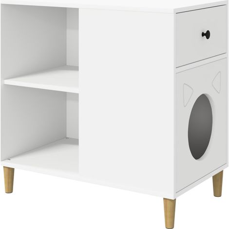 Cat House White 72 x 42.5 x 70 cm Engineered Wood vidaXL