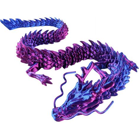 Dragon Chinois - Décoration 3D Imprimé - Articulé - Pour Aquarium Paysage Bureau Voiture - 60 cm (1/5)