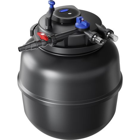 Wiltec CPF-50000 Filtre de bassin à pression avec stérilisation UV - 750 x 750 x 910 mm - 55 W / étang 100000 l max. / réservoir 170 l - Nettoyage facile - Filtration eau à grand débit