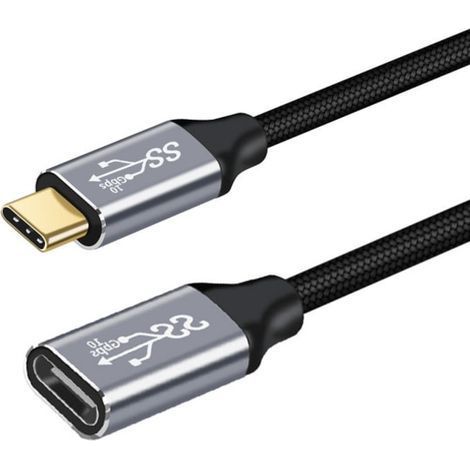 Type C Extension Cable USB C Extension Cord 100W Male to Female Charging Data Line 1m (1/5)