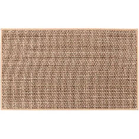 Tapis de cuisine en lin - Tapis antidérapant avec envers en caoutchouc - Résistant à l'huile et à l'eau - 44 x 120 cm - Marron (1/3)