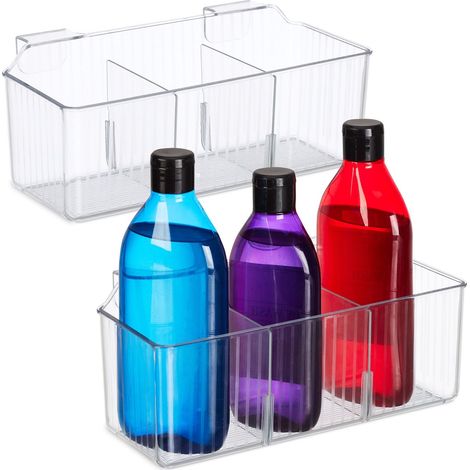 Organizadores colgantes para puerta, 3 ranuras, cestas transparentes