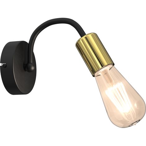 Applique murale loft noir/or Dow 1xE27 15W Luminex