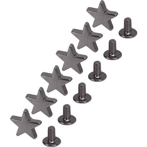 50 Sets Ledernieten, 12 mm, pentagrammförmige Nieten, 7 mm, gekreuzte Schrauben für Bekleidung, Lederarbeiten, Gunmetal (1/5)