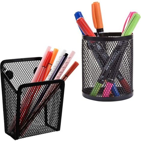 bandejas magnéticas para bolígrafos，12x10x4cm，12x5.7x2.7cm，Soportes magnéticos para lápices，bolígrafos y otros artículos de papelería，Negro (1/5)