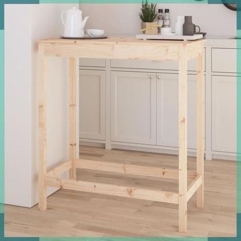833265 Table de bar 100x50x110 cm bois massif de pin (1/5)