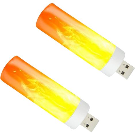 Ampoules LED effet flamme Rechargeable par USB Économie d'énergie Lumière LED décorative étanche pour la maison, les fêtes, le jardin