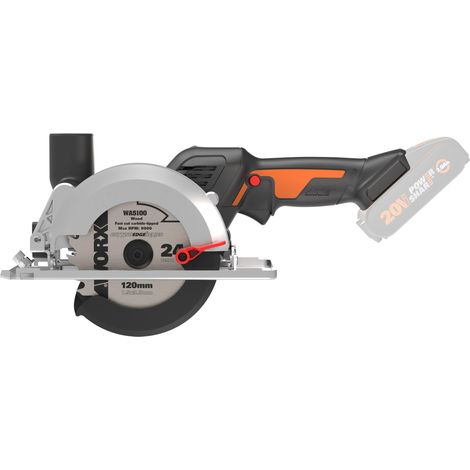 Scie Circulaire sans Fil 20V - Moteur Brushless - Scie Multimatériaux - Avec 3 Lames ⌀ 115 mm - Coupe d'onglet 0 – 46° - ⌀ 120 mm - WX531.9 (livrée sans batterie ni chargeur) (1/5)