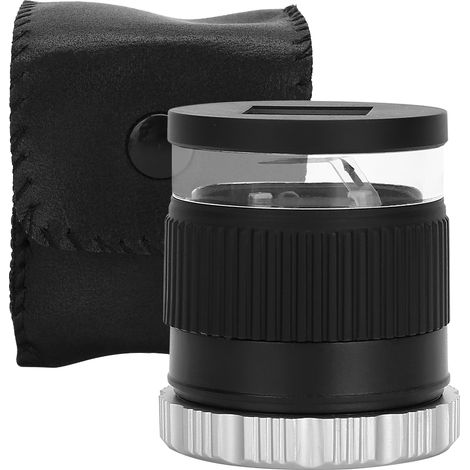 Loupe optique cylindrique à zoom 30x pour bijoux avec éclairage LED et lampe UV (1/5)