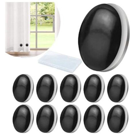 Noir 10 Paires Poids Magnétiques Pour Rideaux,Aimants De Rideau De Douche Qui Ne Rouillent Jamais,Aimant Pour Rideaux,Draperie Po (1/4)