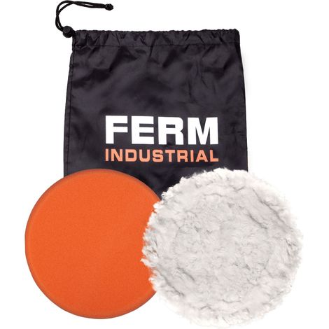 FERM Tamponi per lucidatura Ø180MM - 2 pezzi - Con velcro. Include sacca portautensili