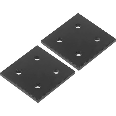 Lot de 2 plaques de liaison en aluminium 6060, équerre rectangulaire 4 trous, fixation profilé pour bois et meuble (1/5)