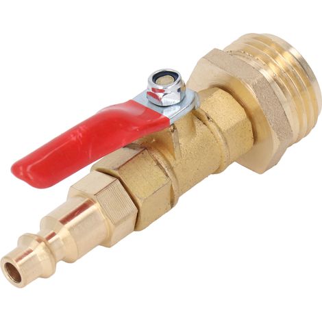 Adaptateur de purge d'hivernage en laiton, raccord rapide mâle 1/4 po, filetage GHT mâle 3/4 po, joints d'irrigation de jardin pour VR et yachts. (1/5)