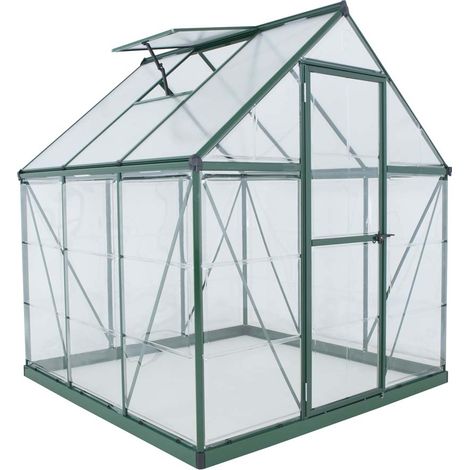 Palram - Canopia Aluminium Gewächshaus Hybrid 66 Grün 186x185x208 cm
