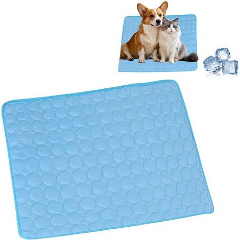 Tapis Rafraîchissant Chat Bleu L 70x55cm Auto-Refroidissant pour Animaux Jusqu’à 15kg – Coussin Été Chien Chat en Tissu Oxford Anti (1/5)