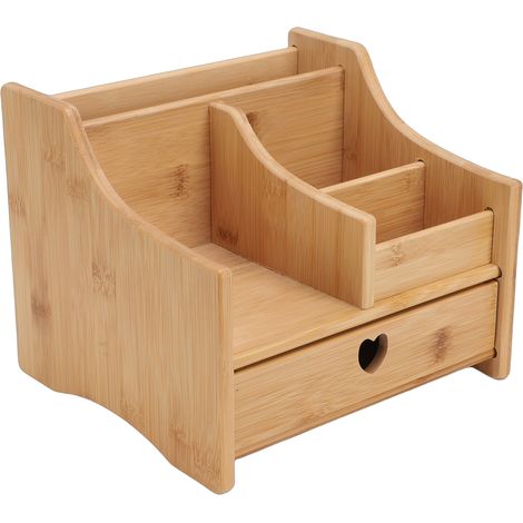 Organisateur de bureau, boîte de rangement de table multifonctionnelle avec tiroir pour la décoration du bureau et de la maison (1/5)