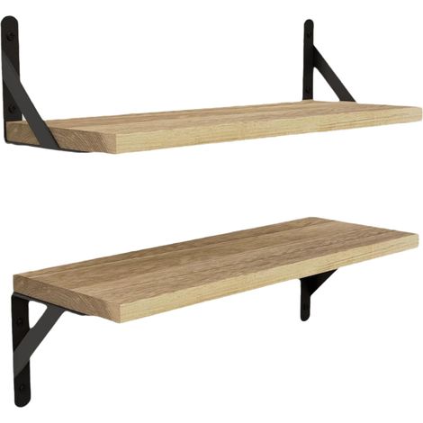 Étagère en bois avec support métallique. 40 x 15 x 9centimètre (1/5)