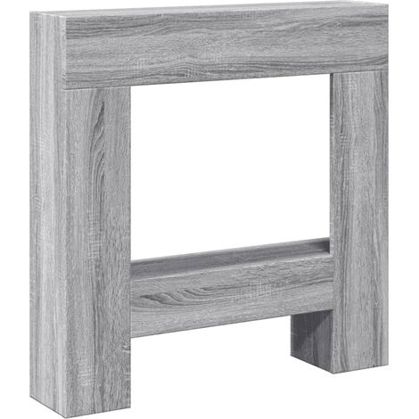 Cadre de cheminée sonoma gris 81x18x82 cm bois d'ingénierie