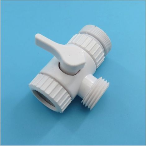 Wasserhahn mit einem Zulauf und zwei Auslässen, weißer Wasserspender, Vierwegehahn, Umsteller, Zubehör, Umrüstventil, Einpol-Ventiladapter (1/5)