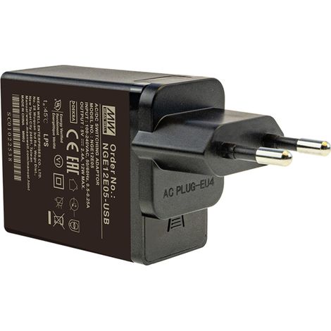 MEAN WELL NGE12E05-USB Steckernetzteil, Festspannung 5 V/DC  12 W