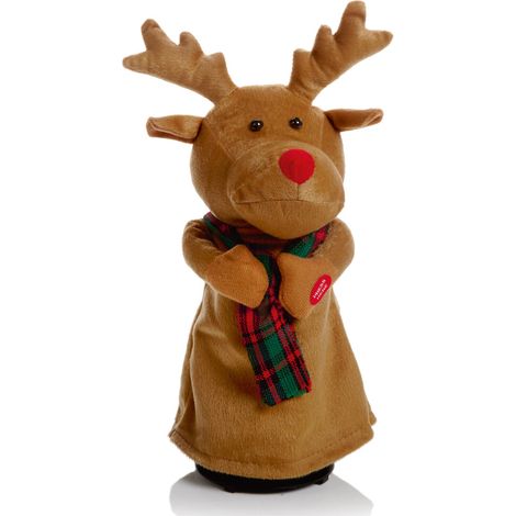 Renne de Noël dansant avec musique Jingle Bell Rock - Décor festif animé, jouet lumineux et mélodieux pour sapin, maison ou jardin, modèle MB102528 (1/2)