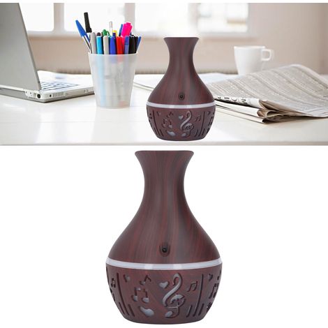 Diffuseur d'huiles essentielles 300 ml, alimenté par USB, aspect bois, ultra silencieux, veilleuse LED, humidificateur de bureau pour la maison, le bureau ou l'hôtel (1/5)